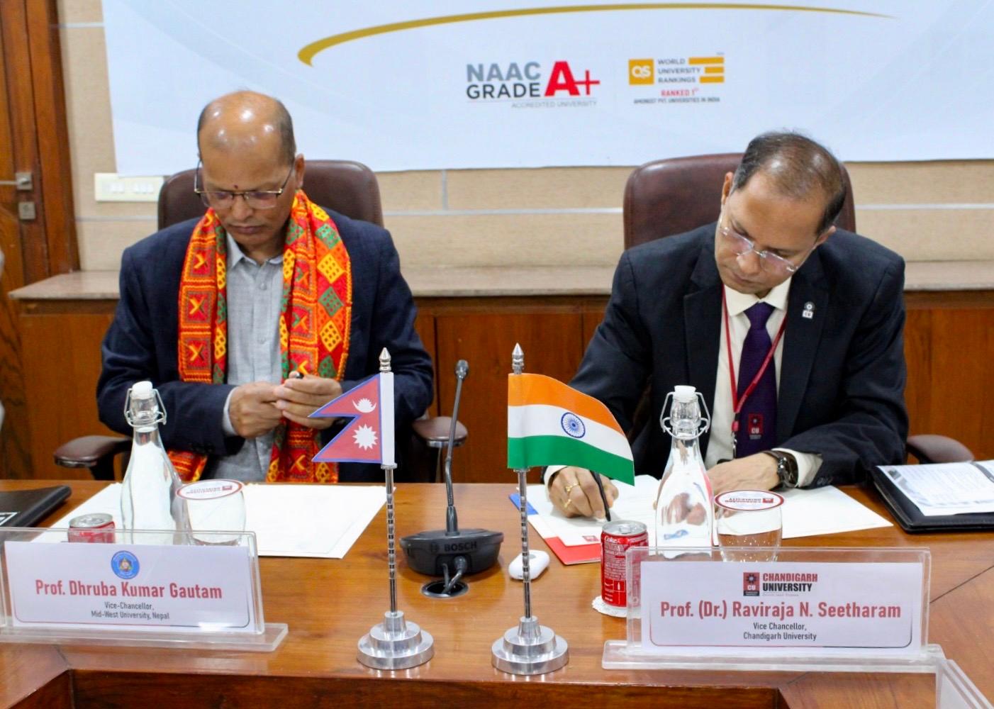 MoU Renewal Signing Ceremony Concluded Between Mid-West University and Chandigarh University